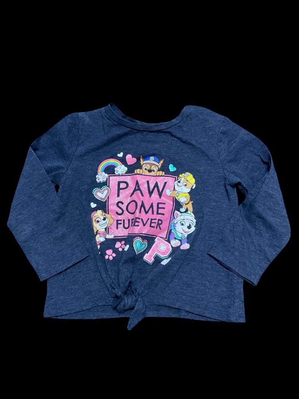 👣 5/$25  - Navy Long Sleeve Tee w/ Sparkle Paw Patrol Graphic
